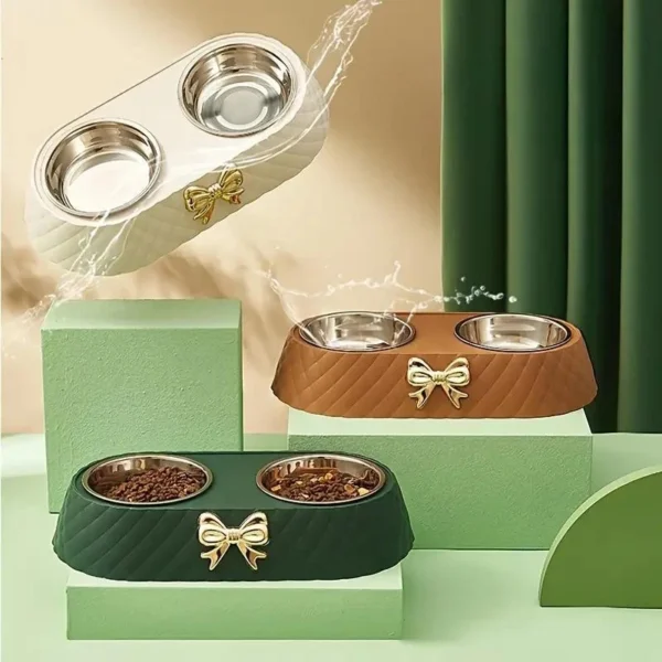 Double Bowl for Dogs and Cats with Non Slip Base - Image 3