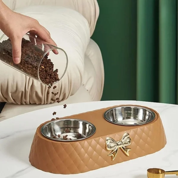 Double Bowl for Dogs and Cats with Non Slip Base - Image 4