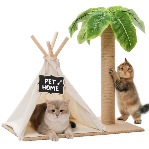 Cat Teepee with Cat Scratching Post