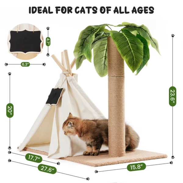 Cat Teepee with Cat Scratching Post - Image 2